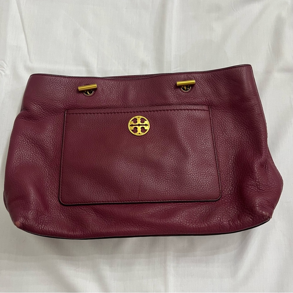 Tory Burch Burgundy Leather Tote